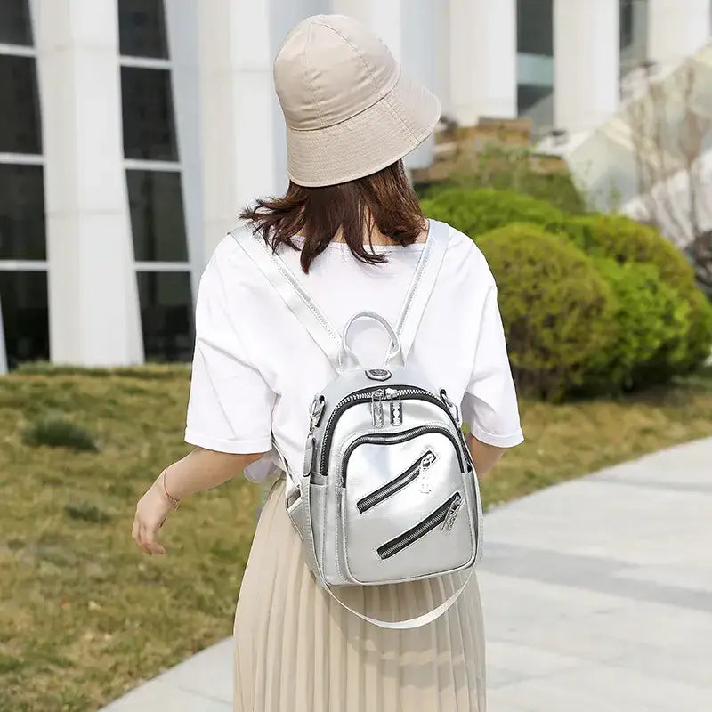 Zipper Pu Travel Razor Rucksack Backpack