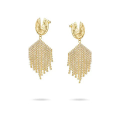 Zircon Waterfall Tassel Earrings