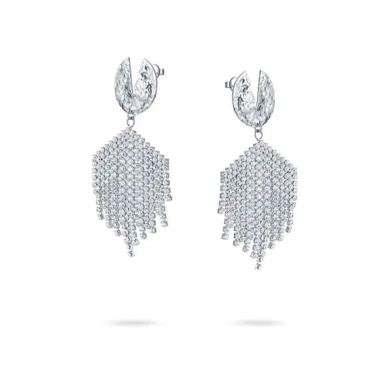 Zircon Waterfall Tassel Earrings