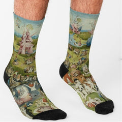 Garden Of Earthly Delights Art Hoe Socks - One Size / Green