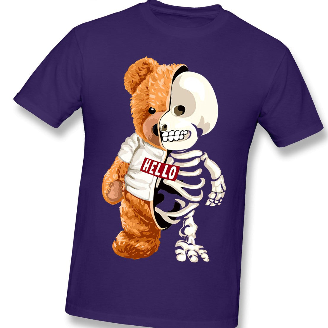 Skull Teddy Bear Skeleton T-Shirt - Purple / XXL - T-shirts
