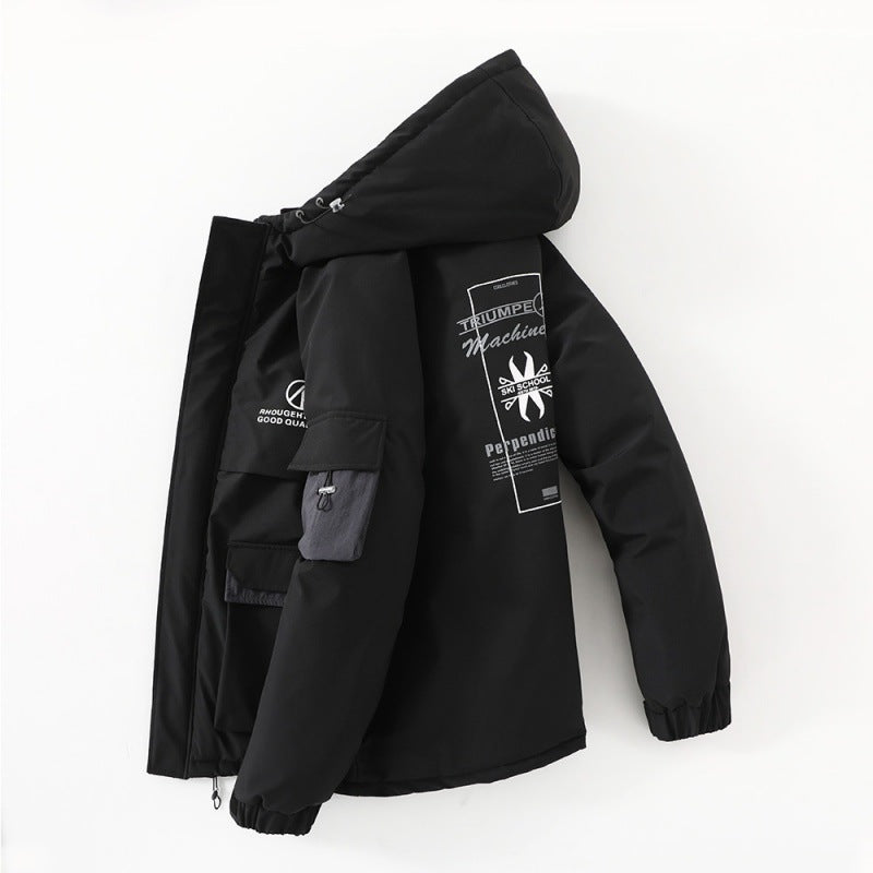 Triumpe Hooded Cotton Jacket - Black / 4XL - Jackets