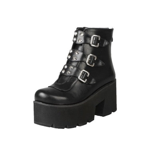 Platform Urban Style Boots - Black / 38 - Shoes