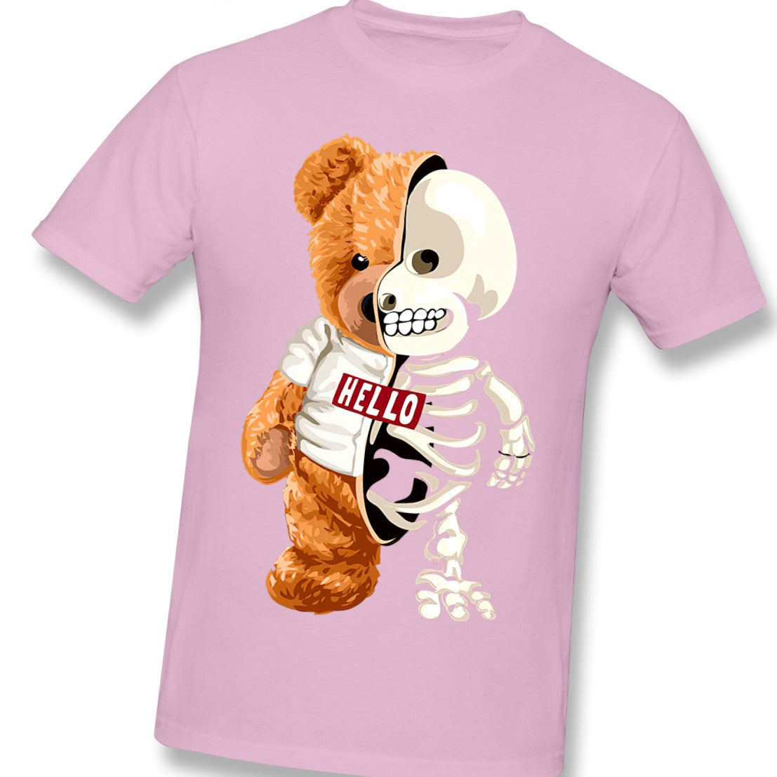 Skull Teddy Bear Skeleton T-Shirt - Pink / XXL - T-shirts