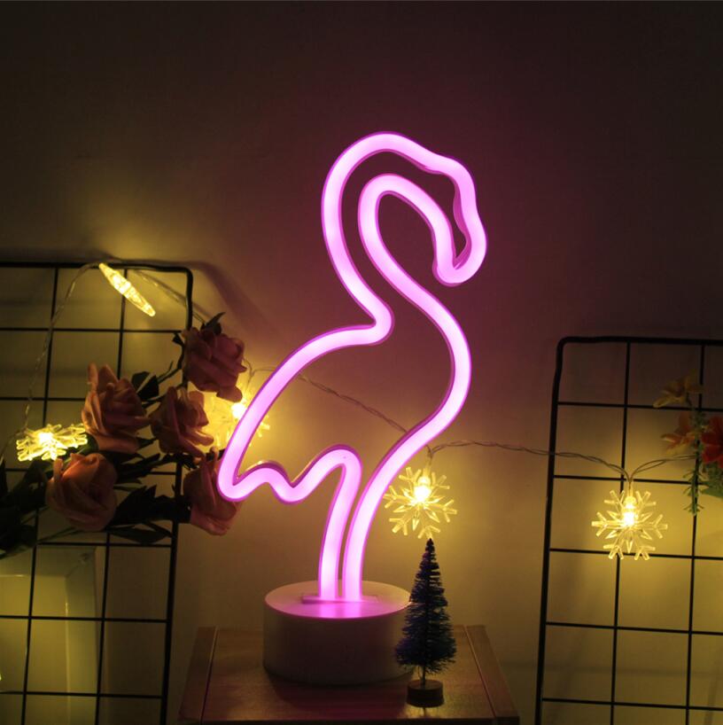 Flamingo Led Modeling Neon Lamp - Battery - Decoration