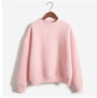 Pastel Color Simple Casual Sweatshirt - Pink / XXL -