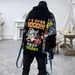 Hip hop it’s over cartoon ribbon coat hoodie - Hoodies