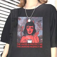 Thumbnail for The Angels Protect Me The Demons Respect Me T-Shirt - UrbanWearOutsiders T-Shirt