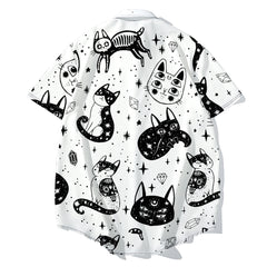 Cosmic Cat Short Sleeve Shirt - White / 6XL - Shirts