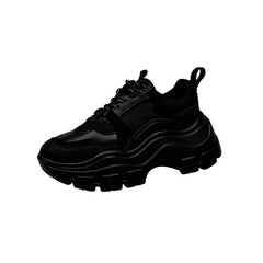Chunky Sneakers Vulcanize Shoes - Pure black / 39