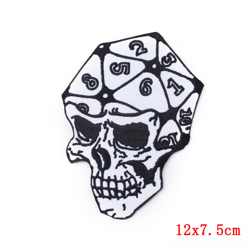 Dark Punk Cloth Paste Stickers - I / White