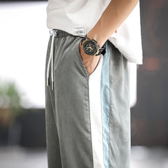 Solid Color 2 Stripes Loose Sweatpants - Pants