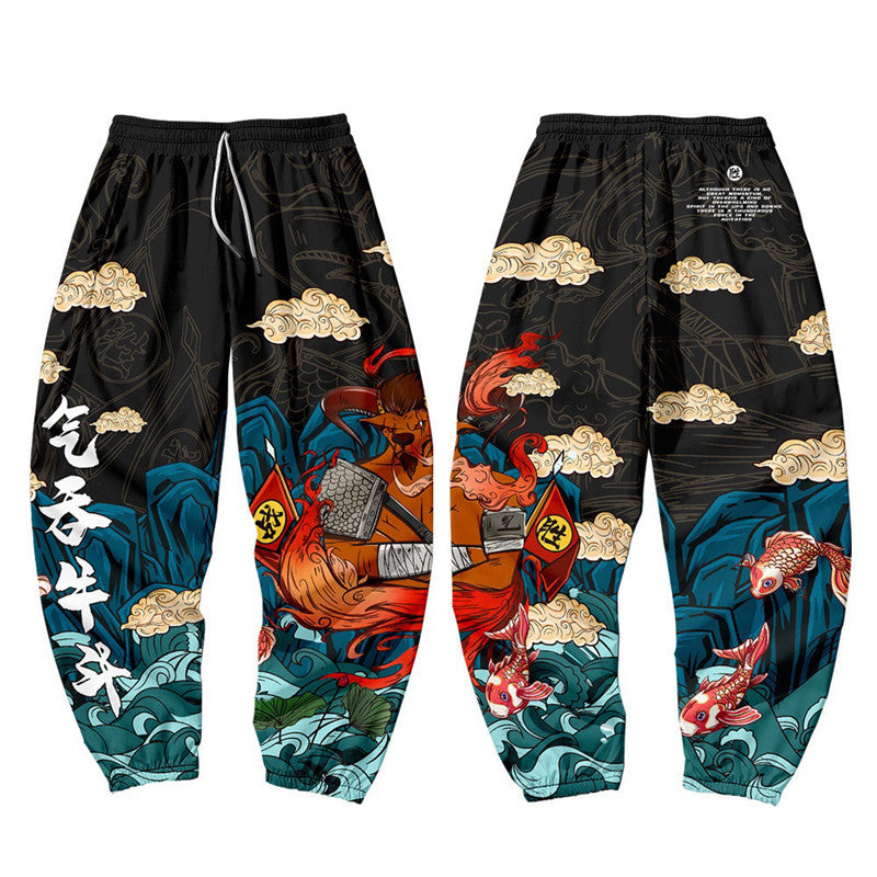 Bull Collection Loose-fitting Pants - Blue Black / S