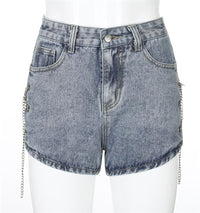 Thumbnail for Side Slit High Waist Jeans Shorts - Short Pants