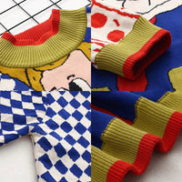 Thumbnail for Cartoon Clown Knitted Sweater - Multicolor / OneSize