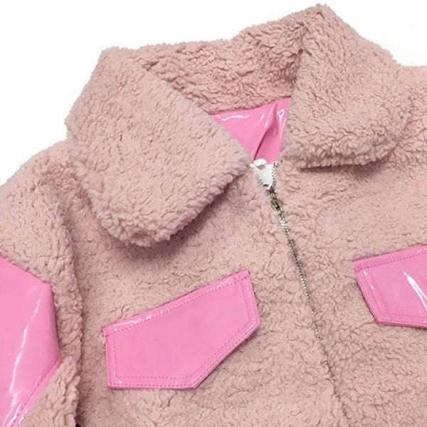 Star Galaxy PU Leather Shiny Pink Jacket