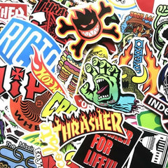 Cool Skateboard Brand Stickers Pack - Skate / 100 Pcs