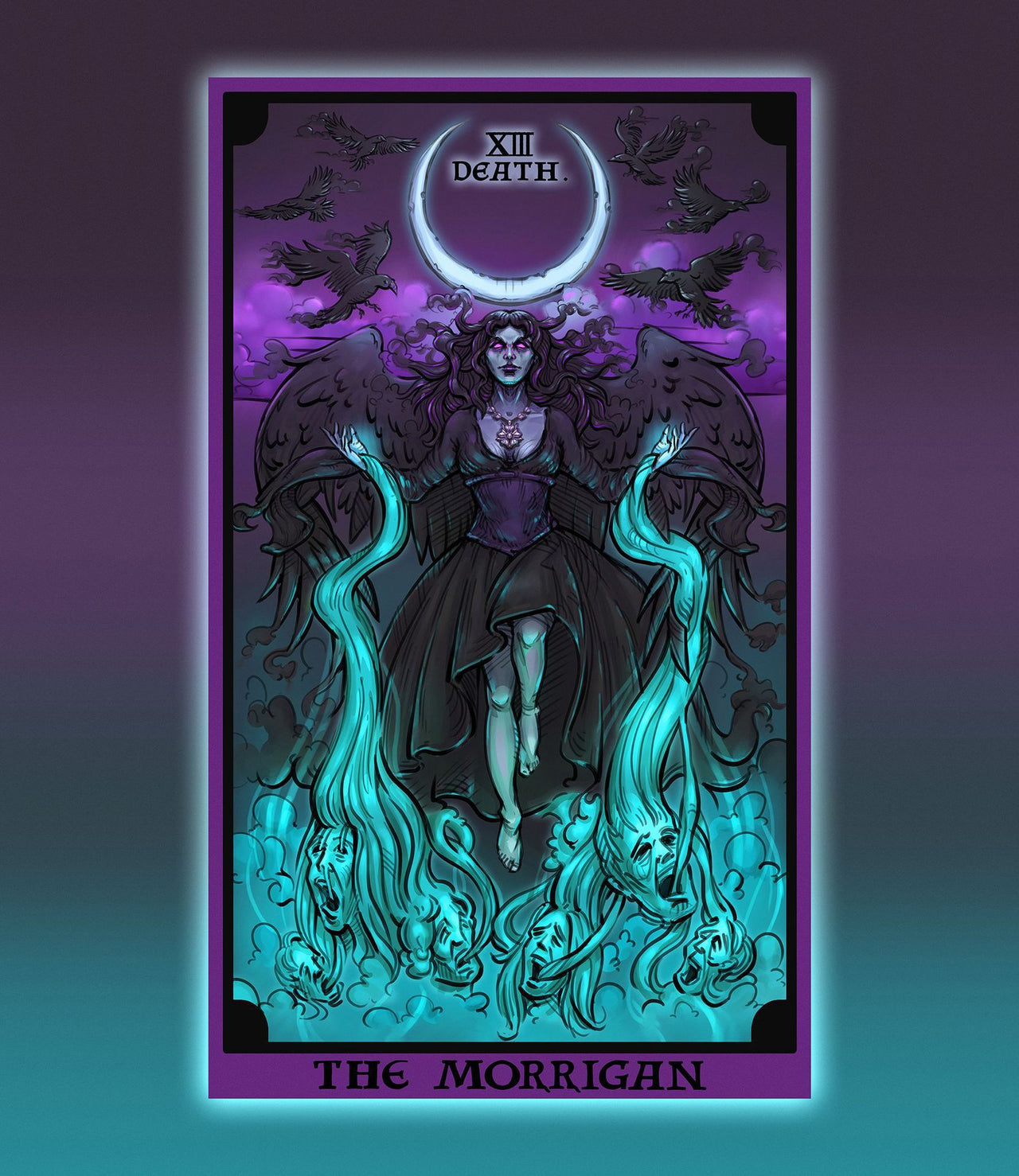 Tarot Cards and Goddess Tapestry - The Morrigan / 95x73cm