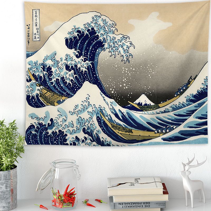The Great Wave Kanagawa Tapestry Wall - Waves / 148x130cm