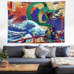 Japanese Style Tapestry Wall - Snake / 148x130cm