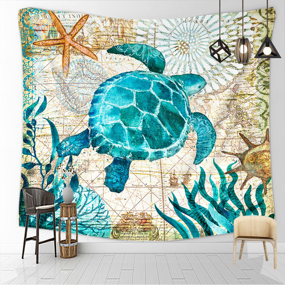 Landscape Marine Animal Sea Tapestry - Turtle / 100X75CM