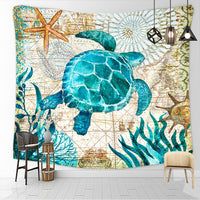 Thumbnail for Landscape Marine Animal Sea Tapestry - Turtle / 100X75CM