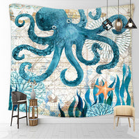 Thumbnail for Landscape Marine Animal Sea Tapestry - Octopus / 100X75CM