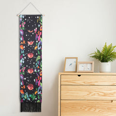 Moon Lunar Eclipse Cycle Tapestry - Black / 40x161cm