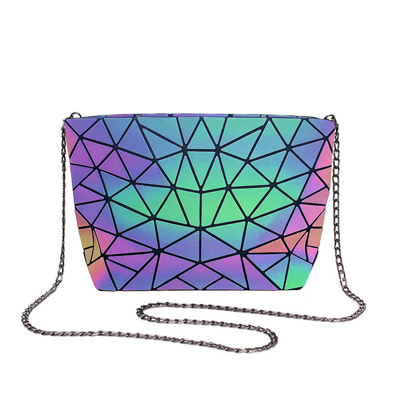 Geometric Luminous Fashion Shoulder Bag - Multicolor / One