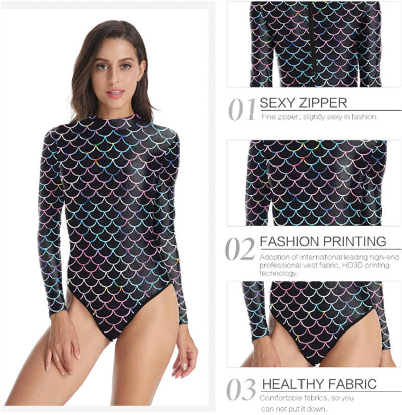 Mermaid Scales Swimsuit With Zipper