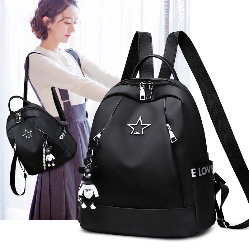 Waterproof Fashion Star Backpack - Black without Pendant /