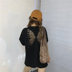 Butterfly 3D Mesh in back loose T-Shirt