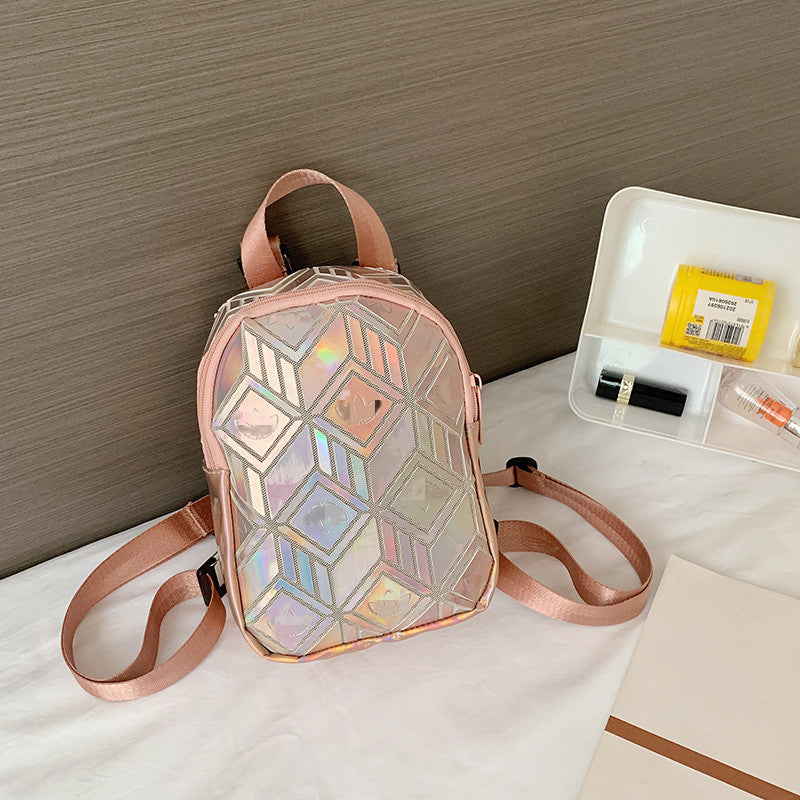 Laser Diamond Colorful Backpack - Pink