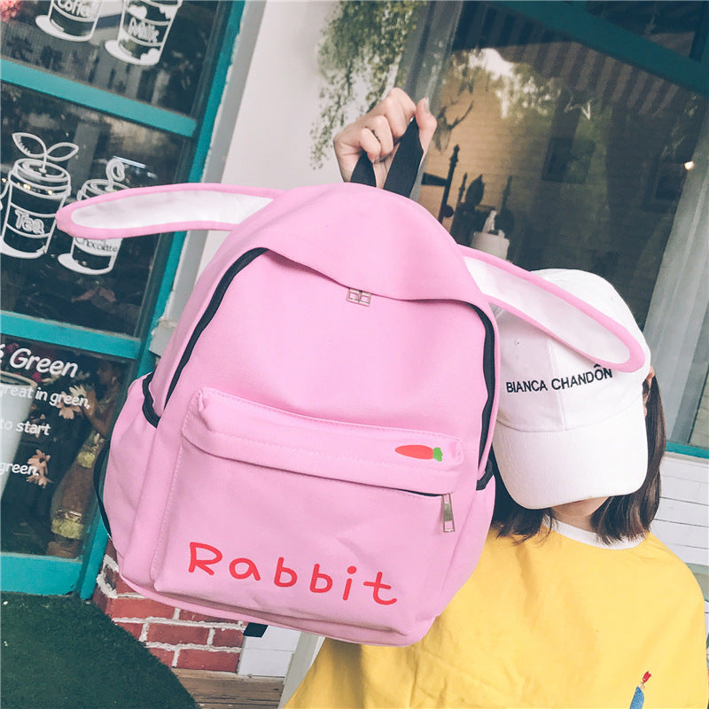 Cartoon Rabbit Ear School Backpack - One Size