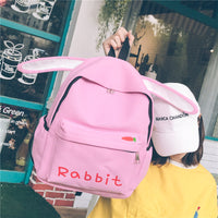 Thumbnail for Cartoon Rabbit Ear School Backpack - One Size