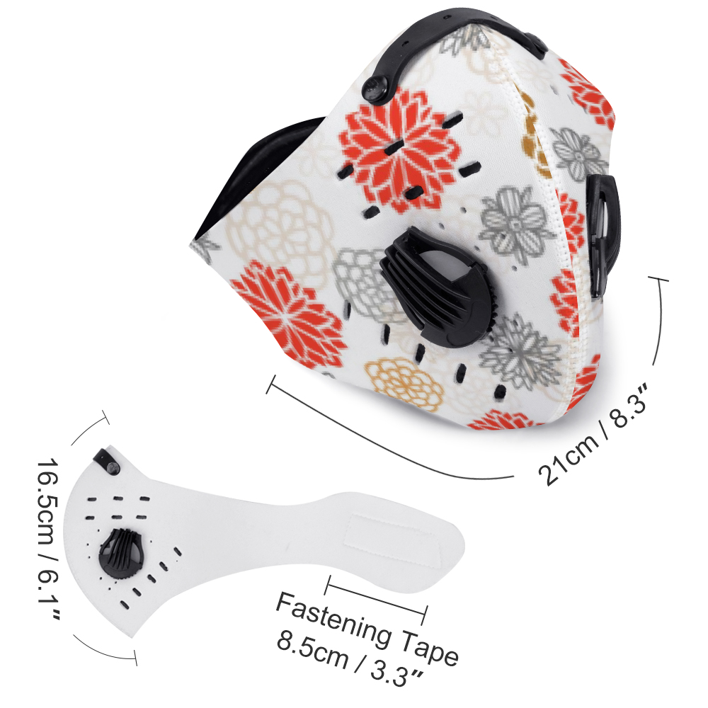Japanese Flowers Neoprene Face Mask, Premium Breathing Face Cover - UrbanWearOutsiders Face mask