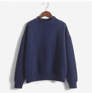 Pastel Color Simple Casual Sweatshirt - Blue / XL -