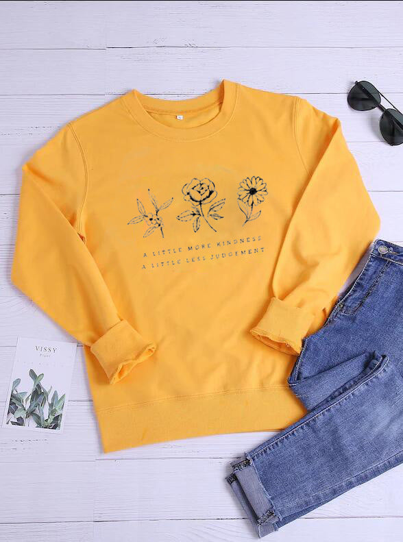 A Little More Kindness Vegan Sweatshirt - Yellow / XXL -