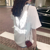 Thumbnail for Reflective Wings Oversized T-Shirt