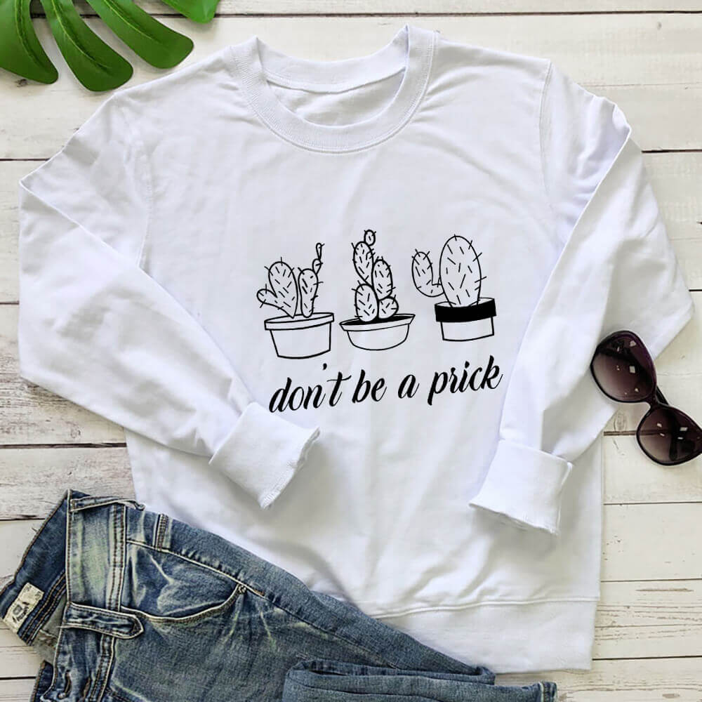 Do not Be A Prick Vegan Sweatshirt - White / L - Sweater