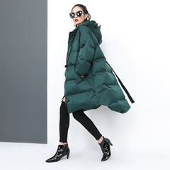 Spikes Hooded Oversize Winter Jacket - Green / One sizecode