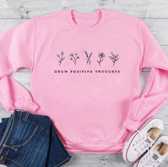 Grow Positive Vegan Sweatshirt - Pink / M - SWEATSHIRT