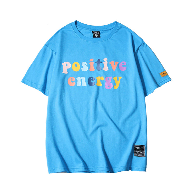Positive Energy Short-Sleeved T-Shirt - Blue / L - Shirts