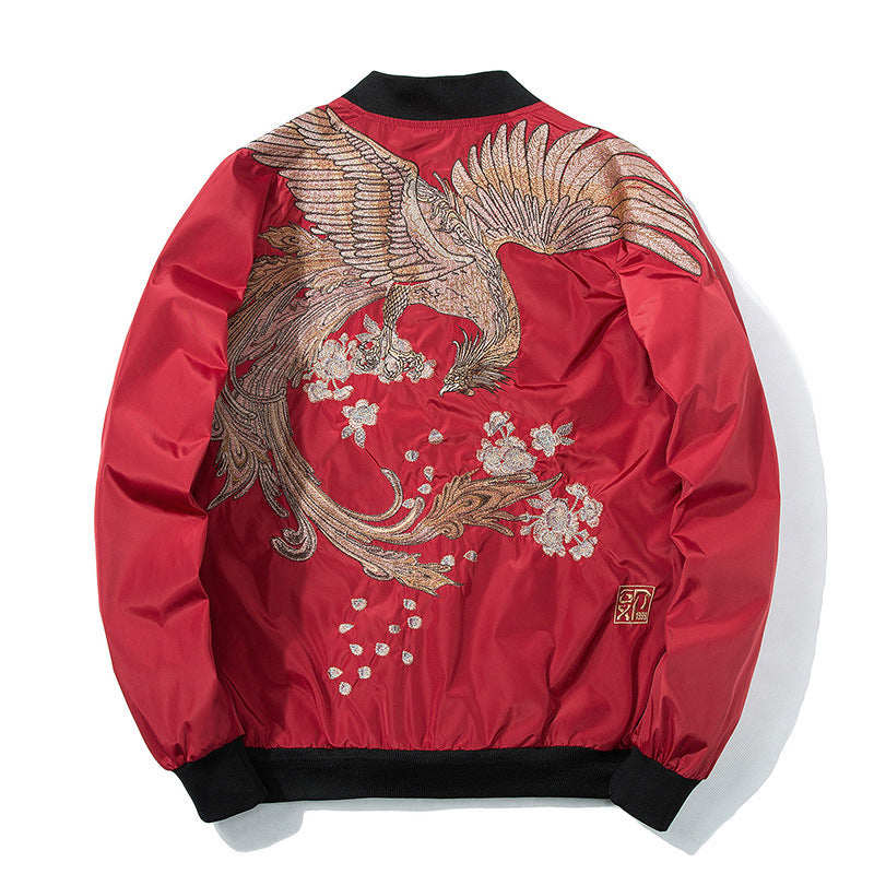 PHOENIX EMBROIDERY JACKET - Red gold / S - Jackets