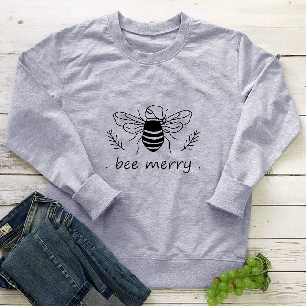 Bee Merry Vegan-friendly Sweatshirt - Grey / XXL -
