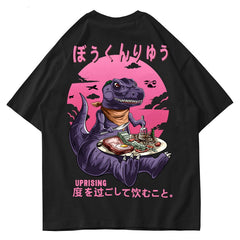 Cartoon Monster Dinosaur Eating Oversized T-Shirt
