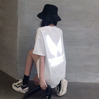 Thumbnail for Reflective Wings Oversized T-Shirt - White / M