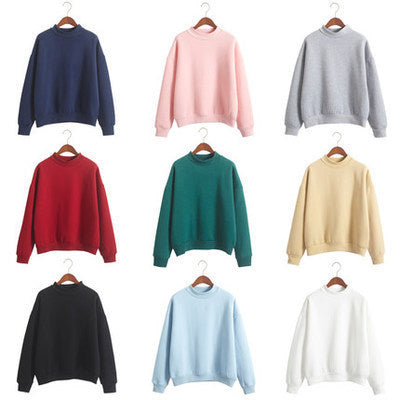 Pastel Color Simple Casual Sweatshirt - SWEATSHIRT