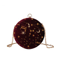 Thumbnail for Galaxy Moon Suede Zipper Bag - Wine - Accesories