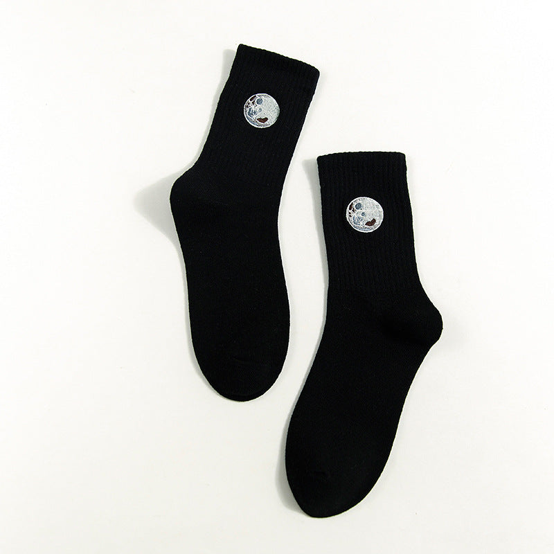 Full Moon and Saturn Socks - One Size